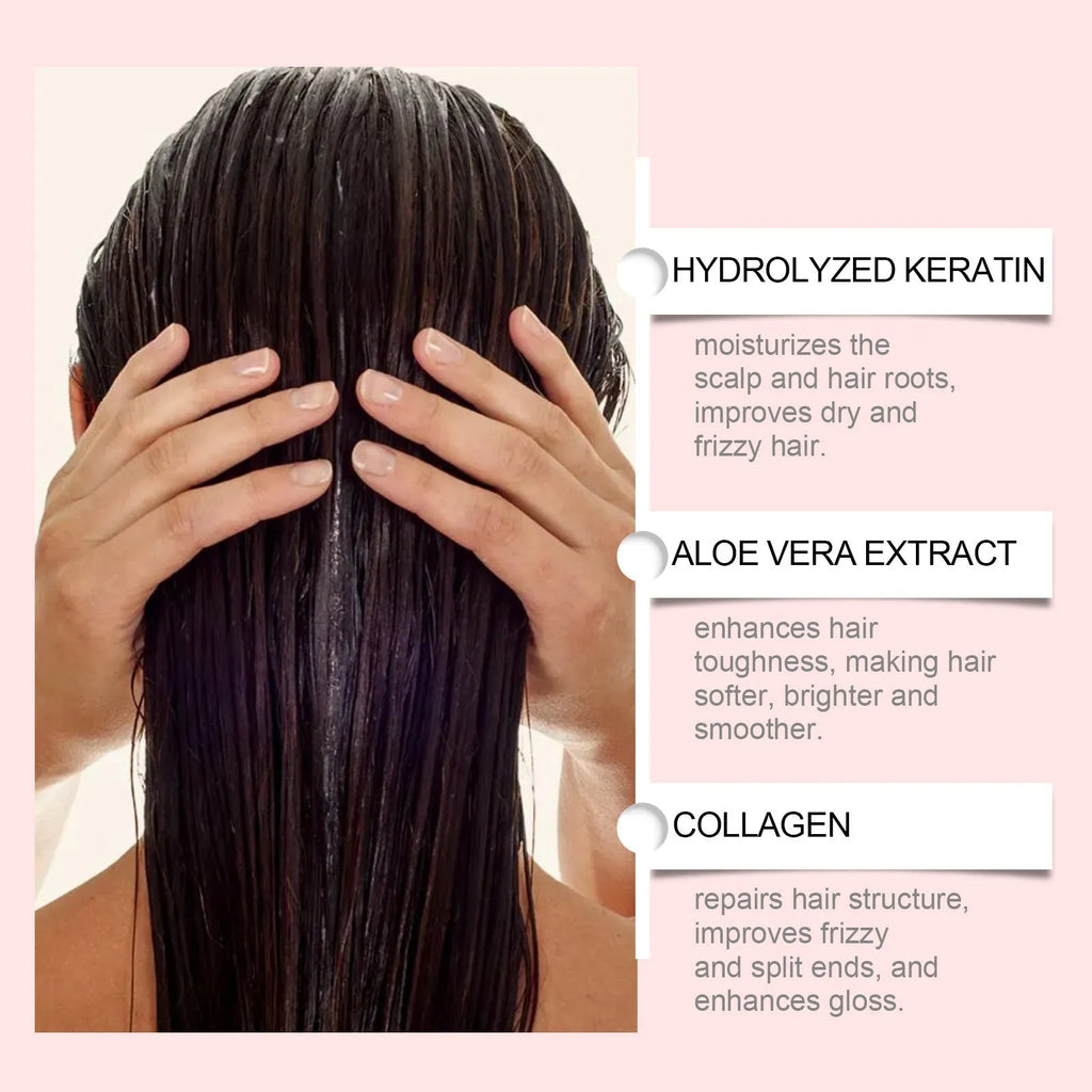 100g hair mask pot with hydrolysed keratin and aloe extract for moisturising and smoothing hair