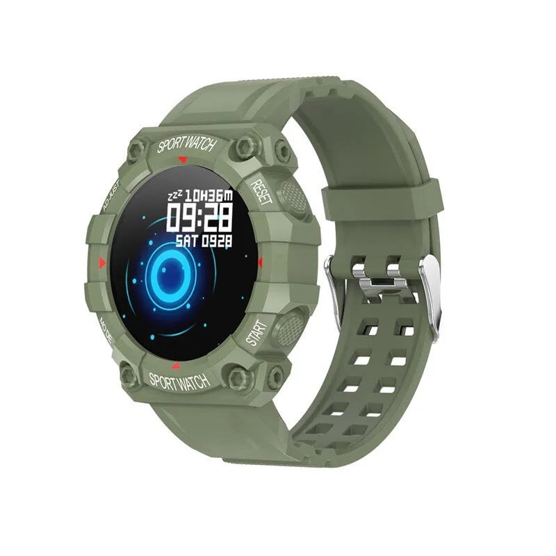 Smart bracelet Bluetooth wearable watch with step heart rate monitoring in black on wrist