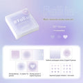 Square multifunctional notepad with gradient parchment paper, sticky notes, and plain pages in blush, green, blue, and purple colour options