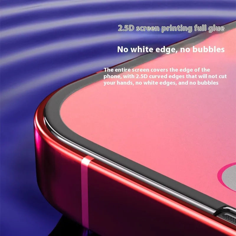 Anti-peep tempered glass film for iPhone 15 series with black silk screen edge