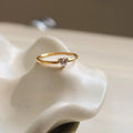 Golden stainless steel love heart or oval shaped simple bracelet ring for women in sizes 5 to 8