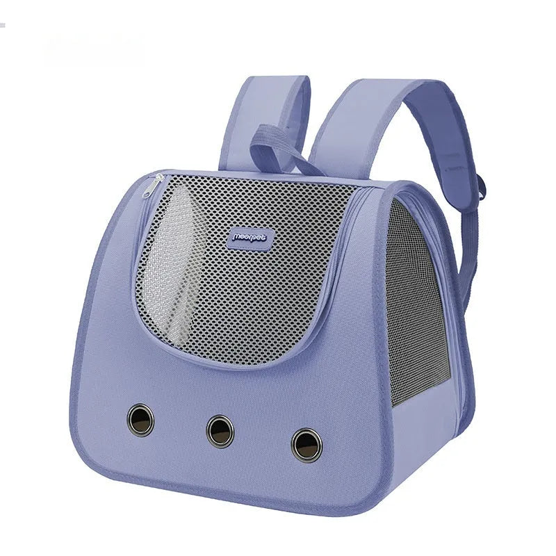 Medium-hard Oxford fabric pet backpack in khaki colour for cat transport