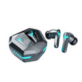 Black wireless Bluetooth in-ear sports headphones with noise cancelling features