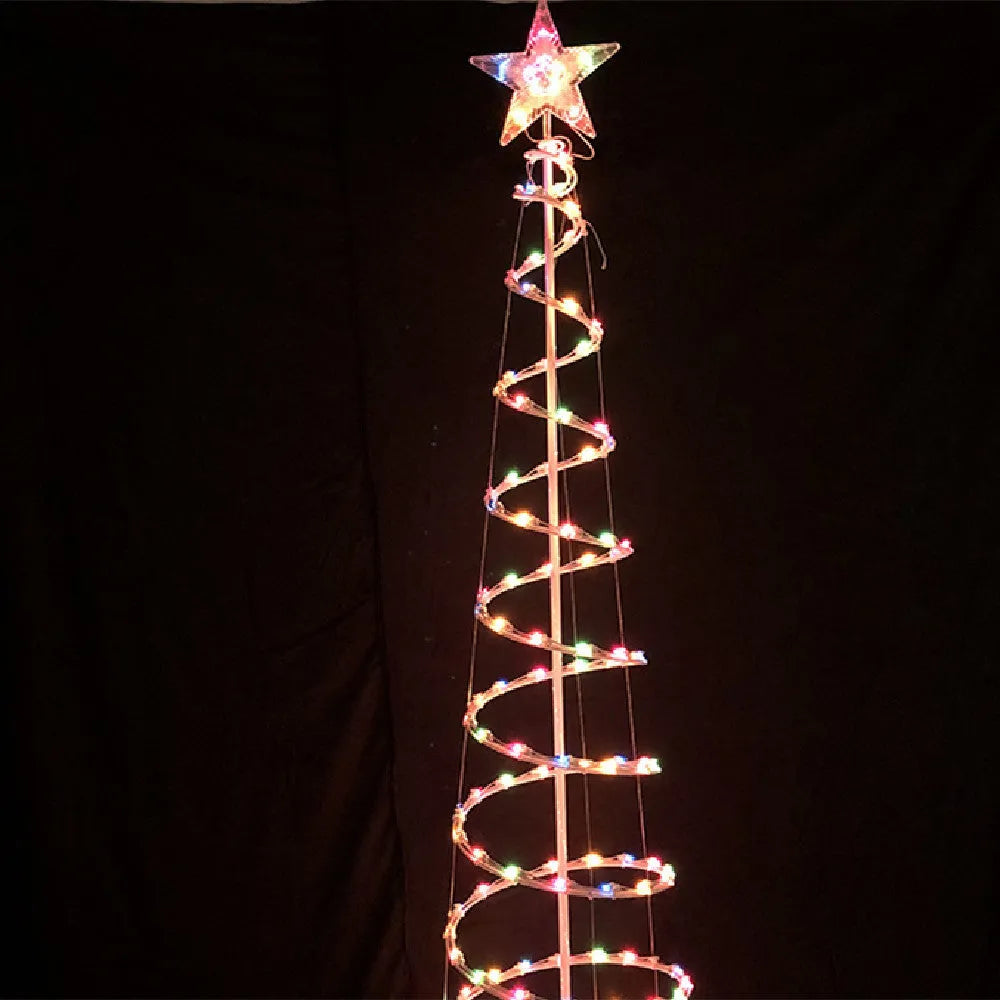 6-foot tall LED spiral Christmas tree light with remote control on detachable stand