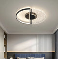Modern simple LED ceiling light with monochrome white light, 45cm golden feather finish, bathroom ceiling installation