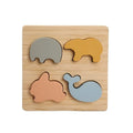 Food grade silicone baby animal puzzle toys three-dimensional building blocks in primary colour