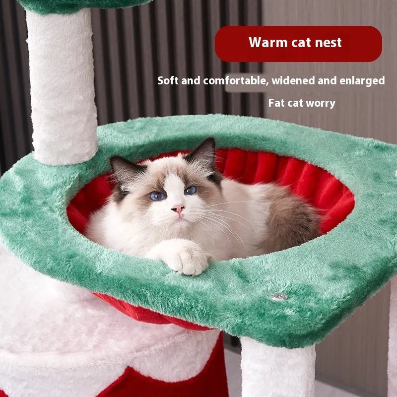 Christmas-themed cat scratch toy with integrated design and density plate scratching surface