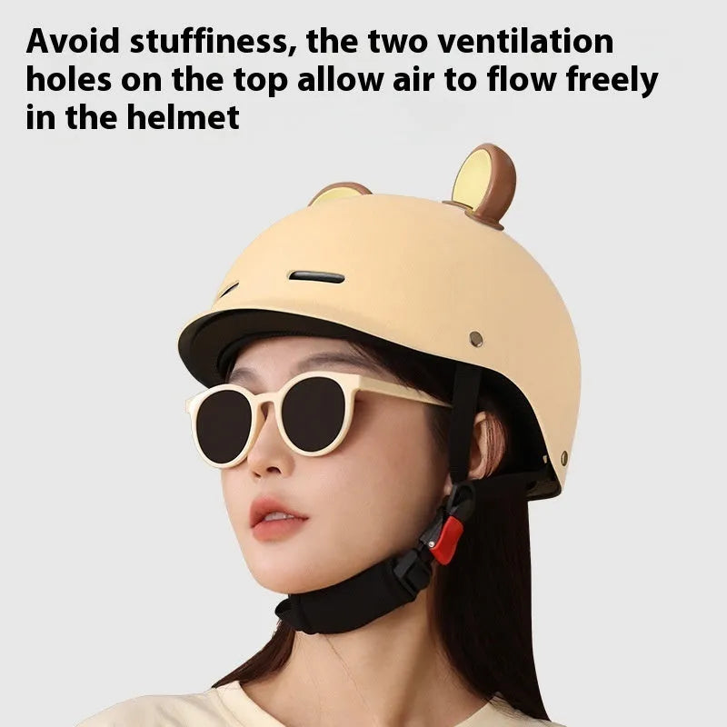 3C-certified electric bicycle commuter helmet shown in mocha colour with ABS shell