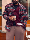 Retro plaid pocket jacket in regular fit polyester, checkered pattern, front view with pockets