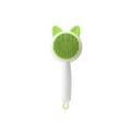 Self-cleaning pet hair comb for cats in greenish white and orange white colour options