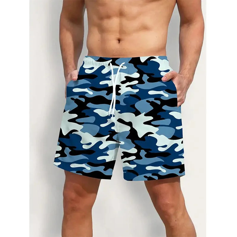 Men's polyester beach shorts with micro-elastic fabric in solid colours for travel and casual wear