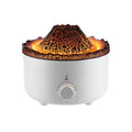 White simulated flame volcano humidifier and aroma diffuser with remote control