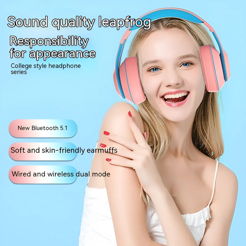 Wireless Bluetooth headset with plastic body in a headwear style