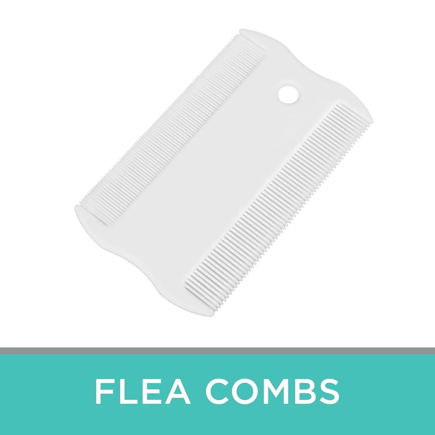 Double-sided plastic flea comb for pet grooming with fine teeth and 5cm length