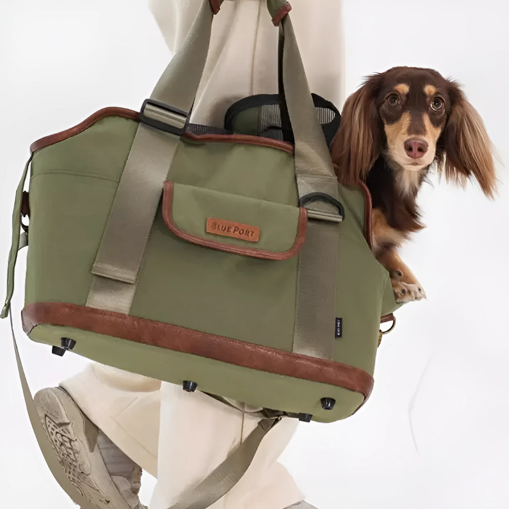 Pet outdoor backpack in Light Blue – water repellent polyester fibre carrier for small cats and dogs under 5kg