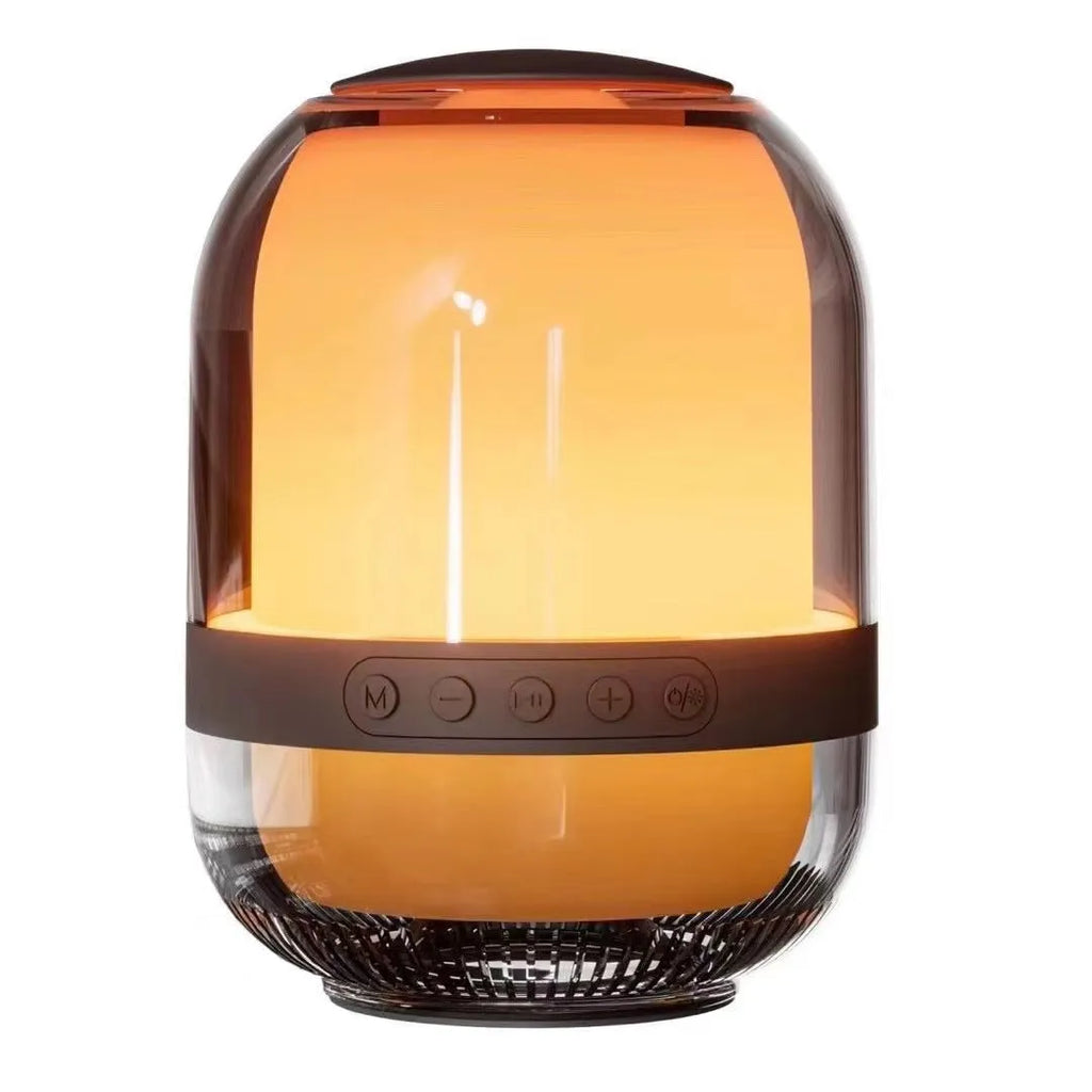 Creative Glass Transparent Colourful Bluetooth Speaker – 3W portable speaker with lithium battery, 13.6x12cm, for desktop and outdoor lawn