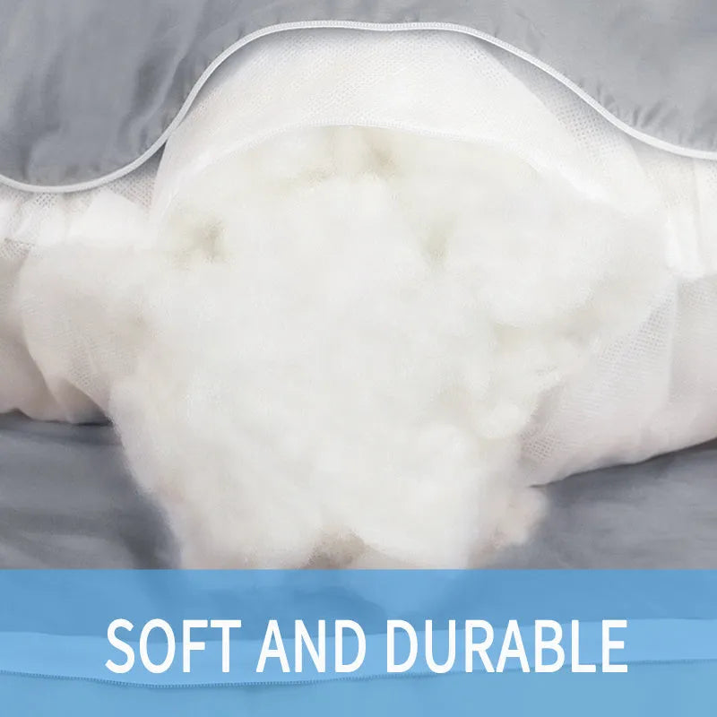 U-shaped maternity pillow for pregnant women in ice silk fabric, shown in light blue colour