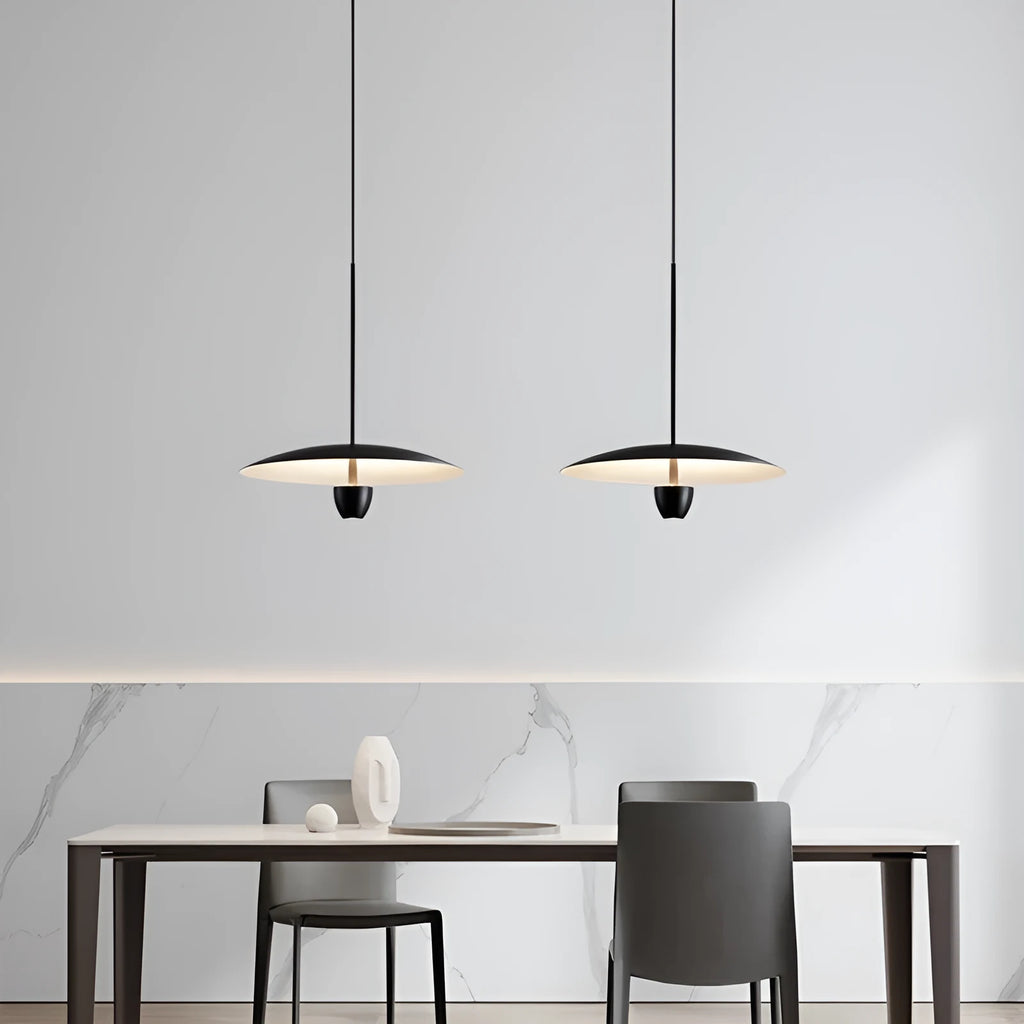 Black modern minimalist chandelier with 400mm design and warm lighting