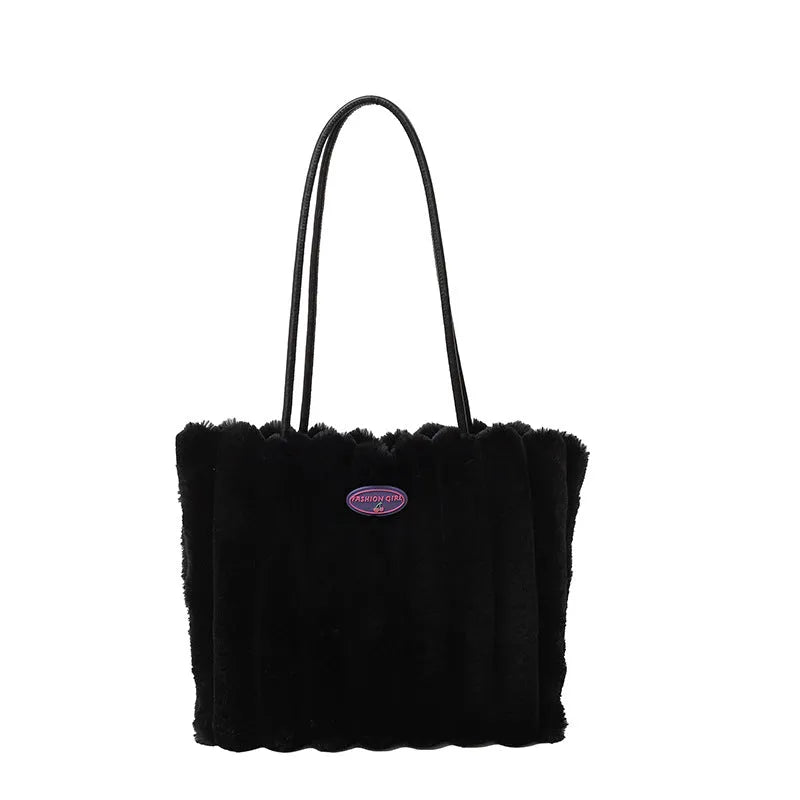 Autumn winter casual shoulder tote bag, Oxford cloth, large capacity, 33x23x9cm, black colour