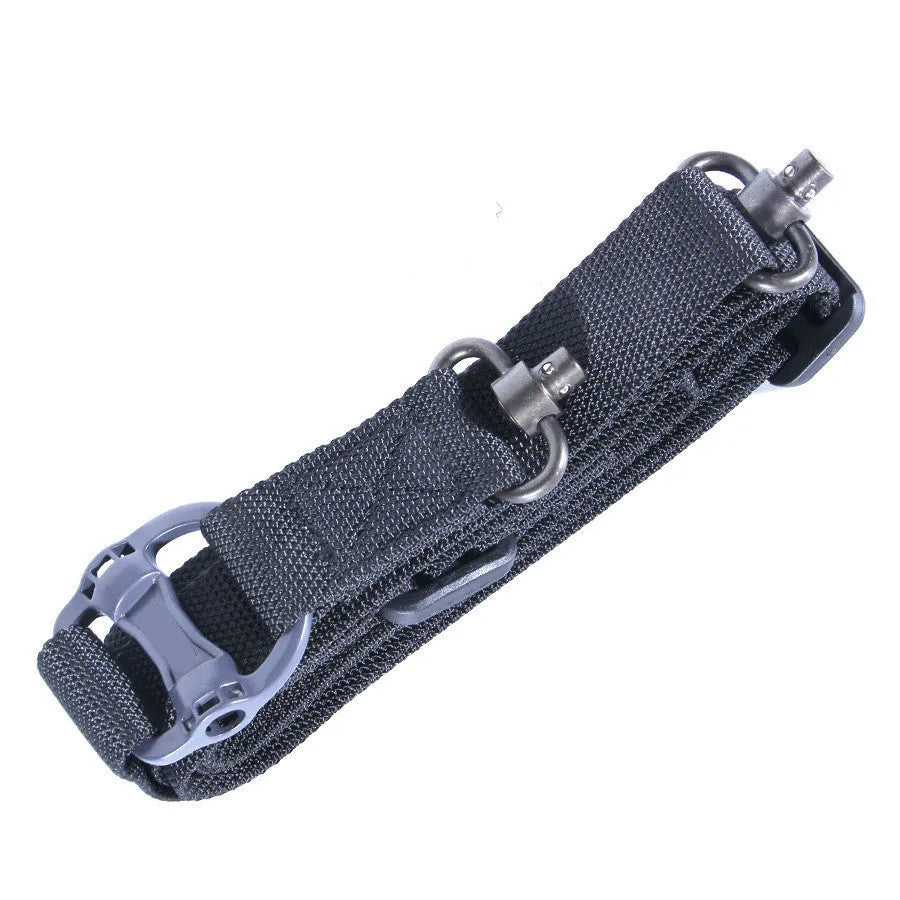 Tactical nylon multifunctional strap rope showing 150cm length in black, army green, and mud colour options