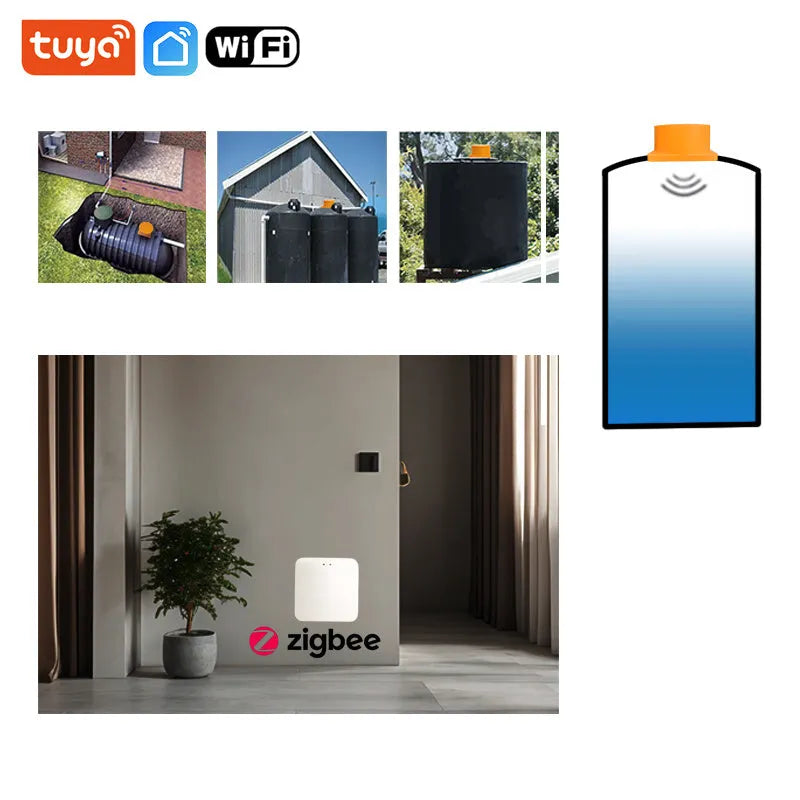 Moray ME201W wireless fluid level monitor for remote tank management with smartphone app.