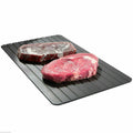 Black aluminium fast defrost tray for thawing frozen food