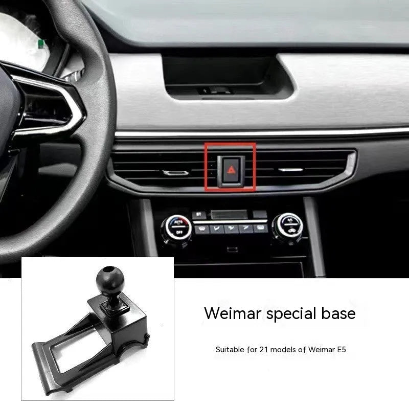 GOODWAY car dashboard mobile phone holder with 360-degree rotating head on a snap-on clip base.