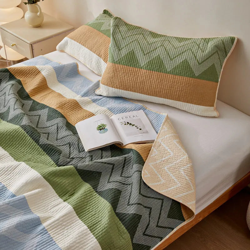 Pure cotton printed bed sheet three-piece set for 2.2 metre bed in modern simplicity style