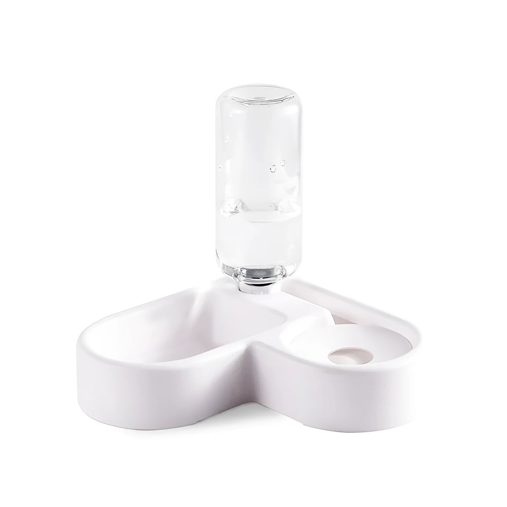 White plastic pet water fountain for cats and dogs with compact rectangular design.