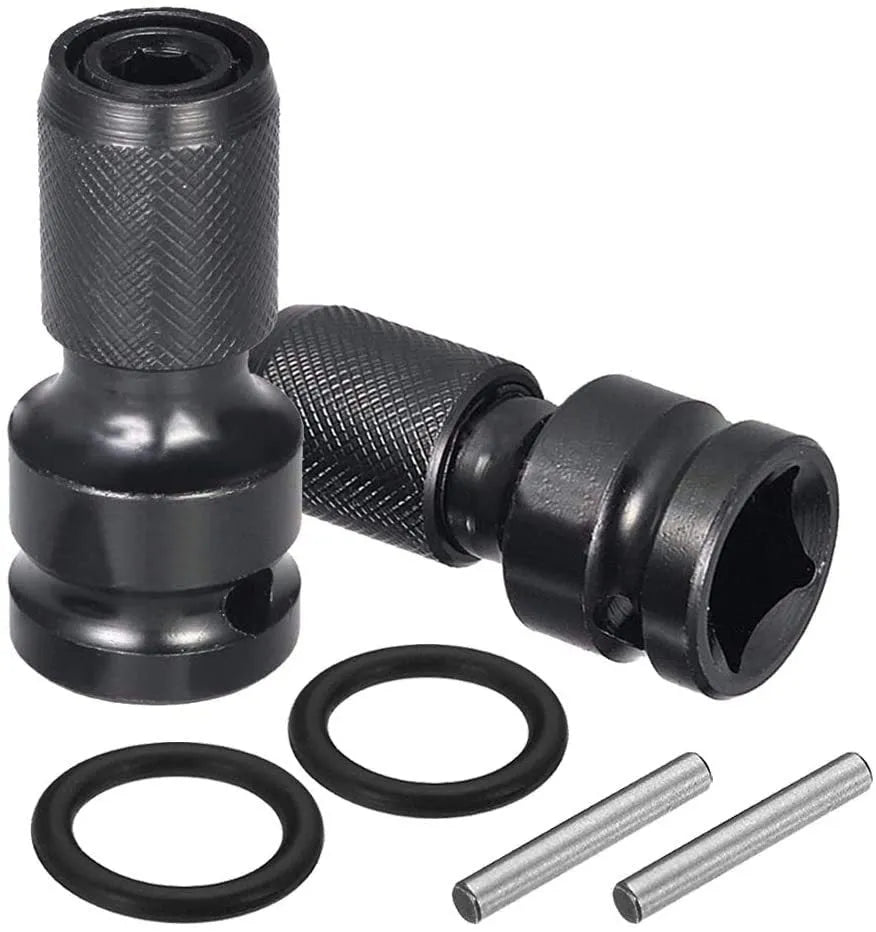 No. 45 steel telescopic bit holder with hexagonal handle for converting 1/2-inch to 1/4-inch drive sizes.