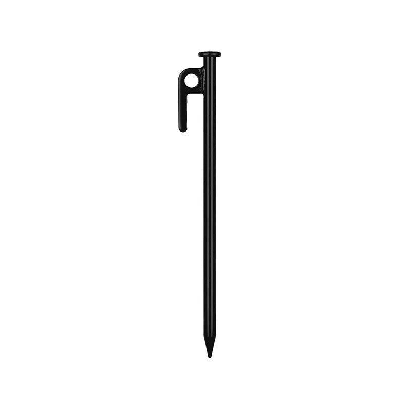 30cm black steel camping stake for tent and gazebo ground anchoring