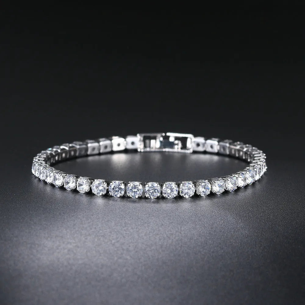 High-grade Light Luxury Rhinestone Bracelet For Women with Special-interest Design Unisex Alloy Geometry Style Travel Commemoration Gift Silver or Gold Claw Chain 17cm 19cm 21cm Sizes Electroplating Finish