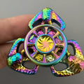 Flame butterfly design alloy rotating gyro toy for fingertip pressure reduction in space-like gray or colourful finish