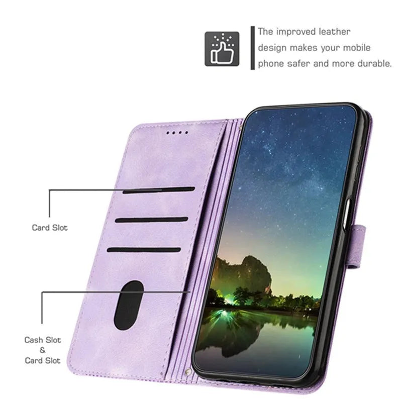 REALME 11 line stripe phone case with card holder and crossbody strap in blue for OPPO