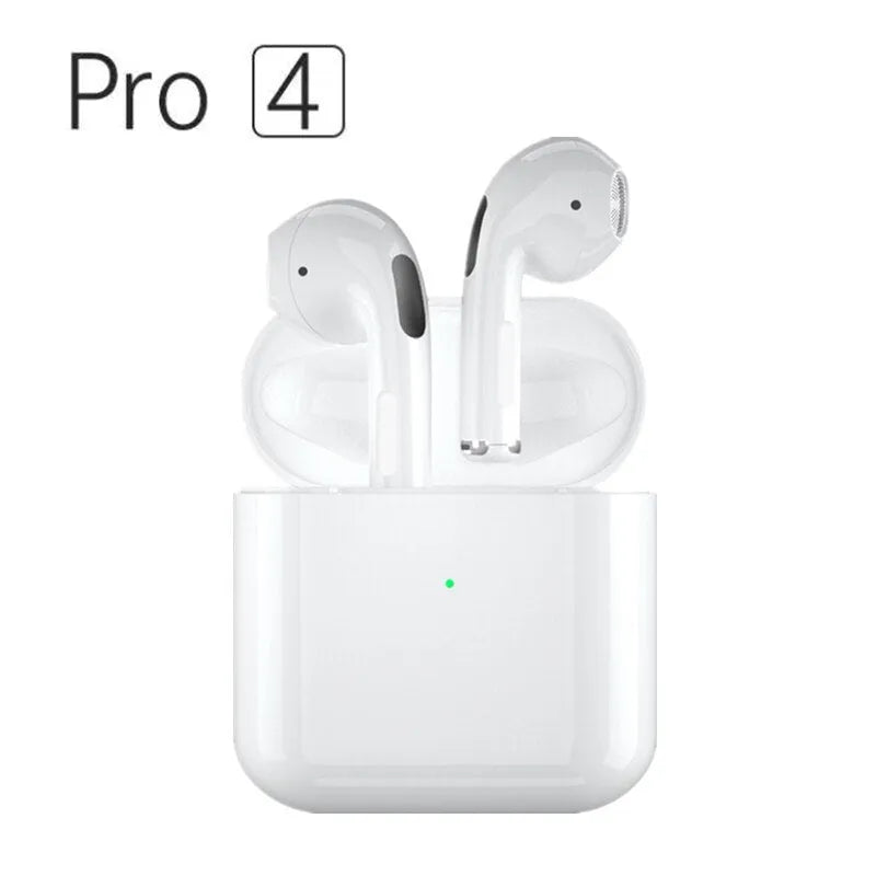 Pro4 Black and White wireless in-ear sports Bluetooth headphones with voice control.
