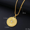Gold geometric women's necklace with inlaid zircon stones on an alloy pendant.