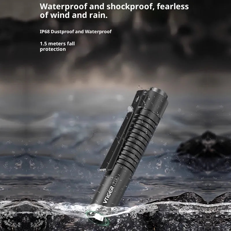 Mini rechargeable LED flashlight aluminium alloy body adjustable focus black green colour