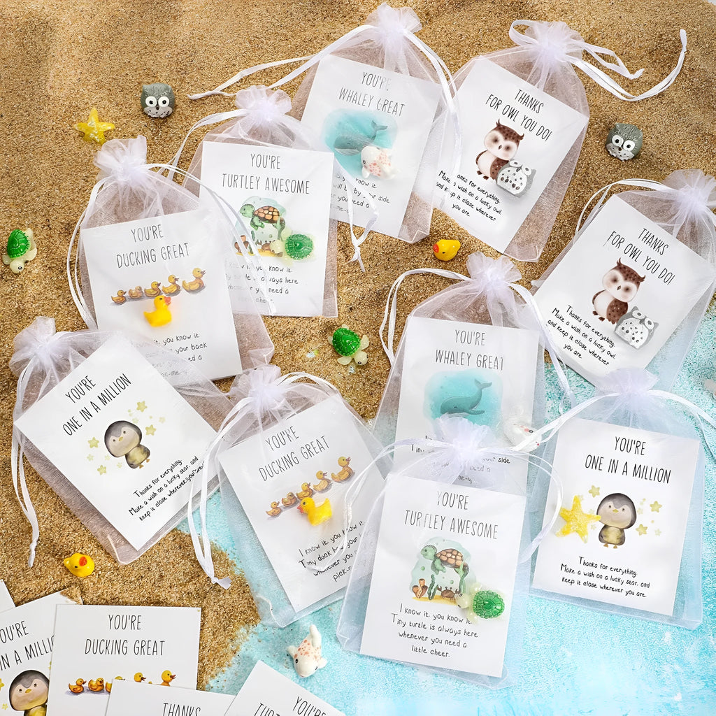 Resin greeting card set with pun inspirational quotes showing multiple card quantities