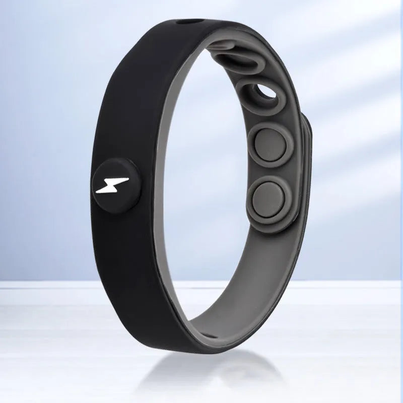 Anti-static waterproof silicone bracelet in diamond shape with monochrome black colour option