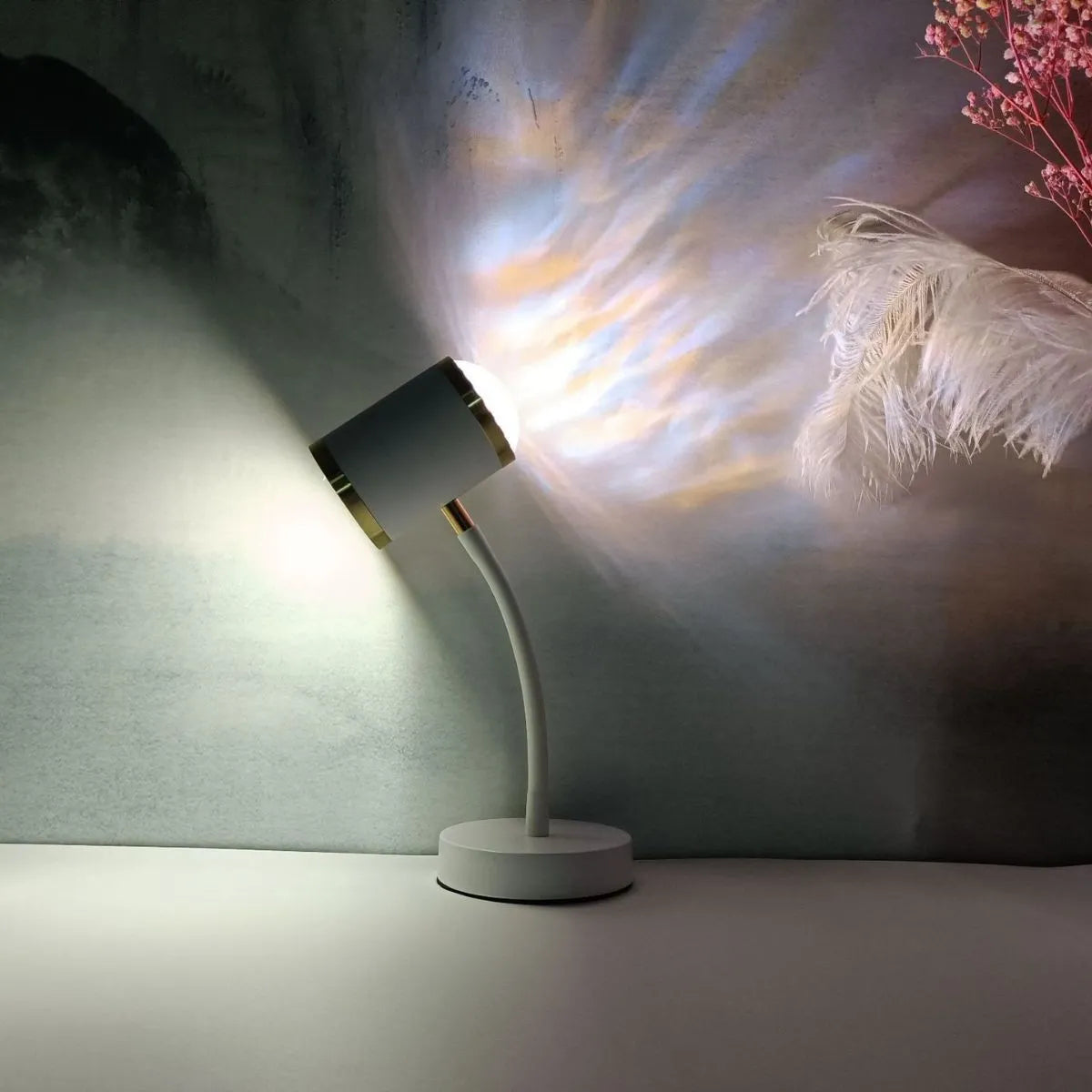 Double-headed photography streaming lamp with adjustable metal arms in black minimalist design