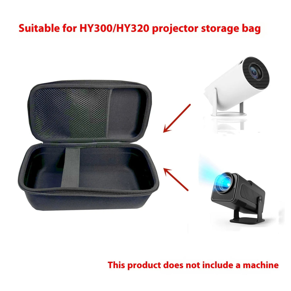 Black EVA projector storage bag for HY320 HY300 Ultra HD projector, 3kg load capacity, waterproof packaging