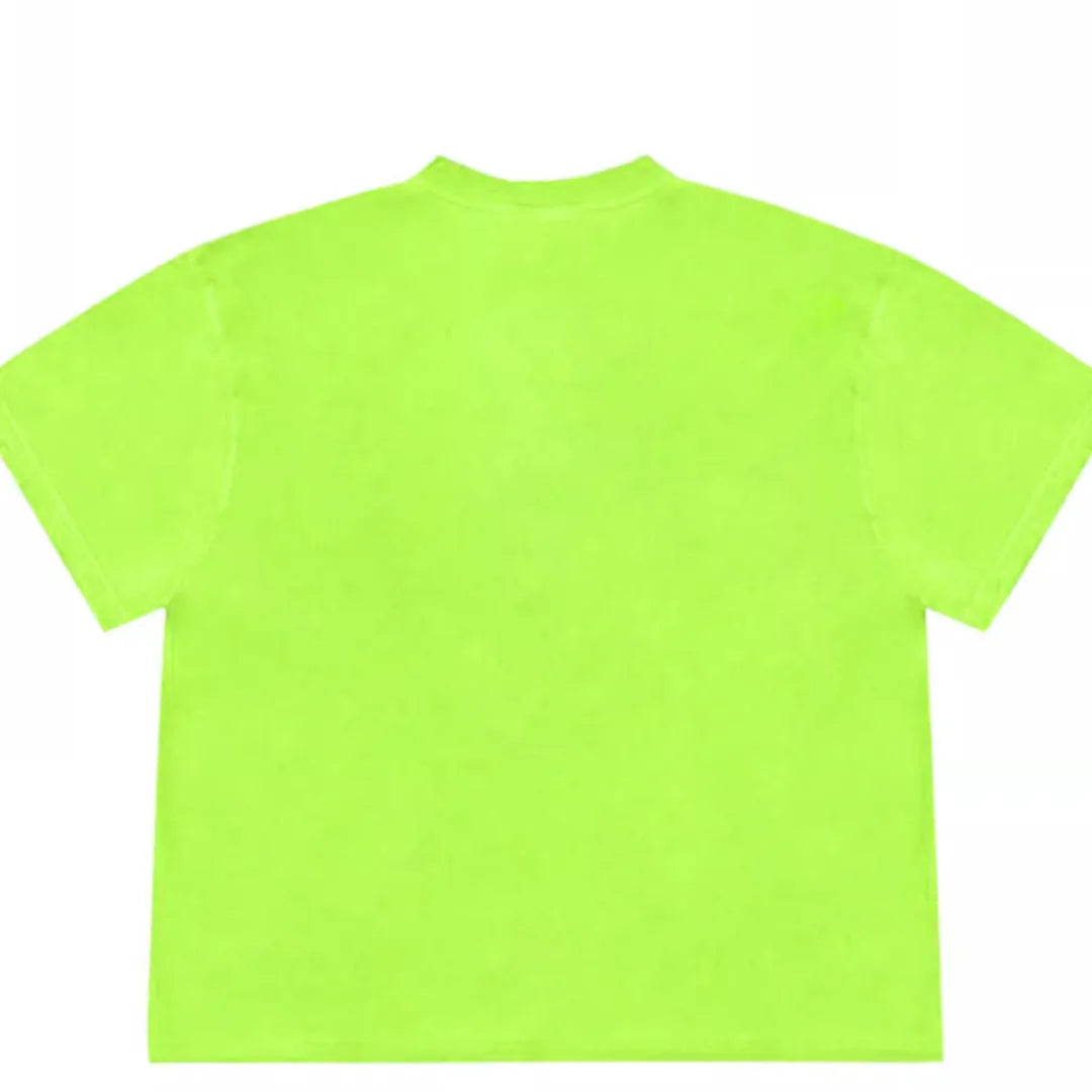 Loose fit blueberry patchwork T-shirt with plant pattern on Ice Oxygen Cotton fabric.
