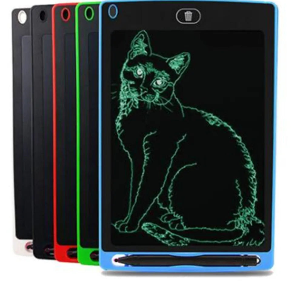 LCD writing board 8.5 inch reusable drawing tablet with stylus, available in blue and green colours