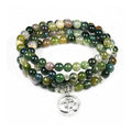 Handmade alloy volcano white turquoise natural stone bracelet with obsidian, lava, and tiger eye beads
