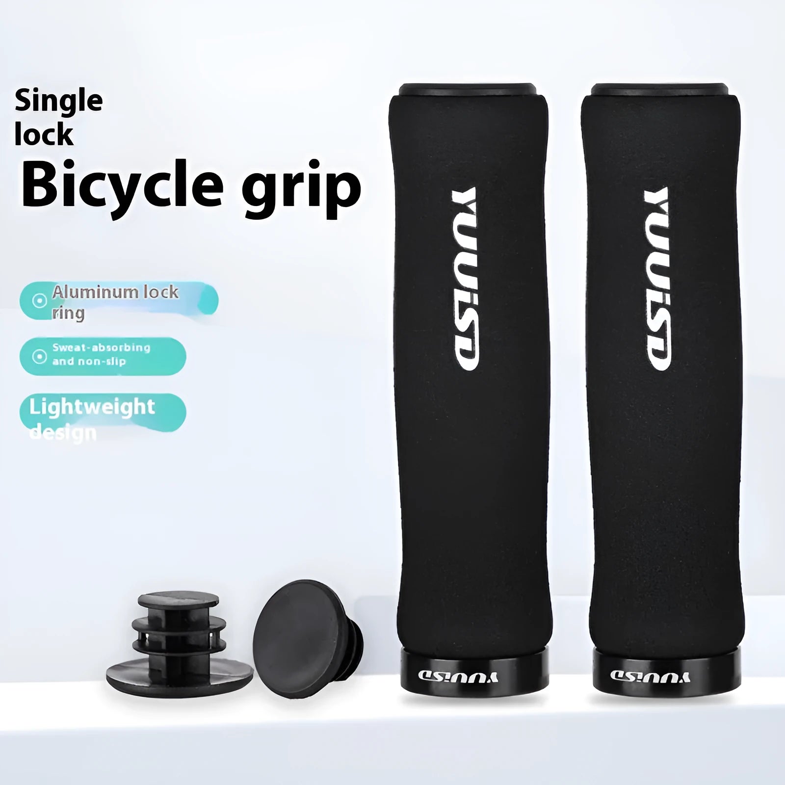 Pair of soft sponge mountain bike handlebar grip covers in chosen colour, weighing 41g.