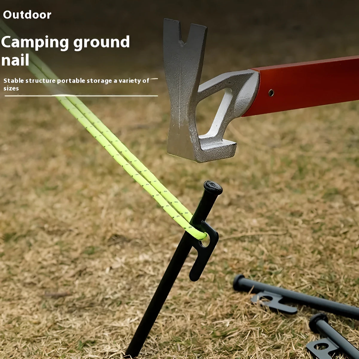 30cm black steel camping stake for tent and gazebo ground anchoring