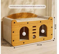 Corrugated paper double layer cat house with double ball double door design for indoor cats