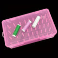 Blue 42-compartment PP plastic embroidery thread and sewing tool storage box.