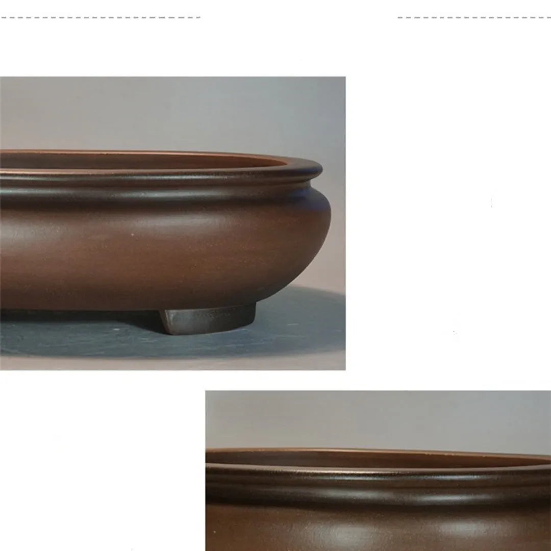 Purple clay handmade classical style desktop flowerpot measuring 58cm by 47cm