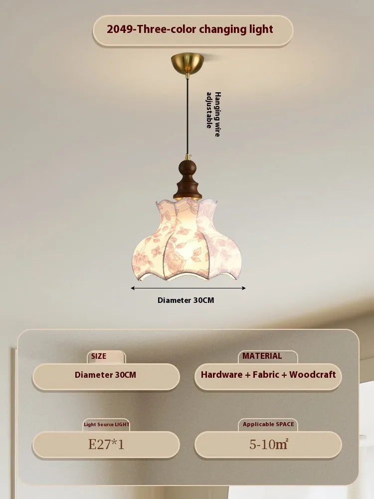 French style retro adjustable dining room chandelier with hardware and wood fabric in large size